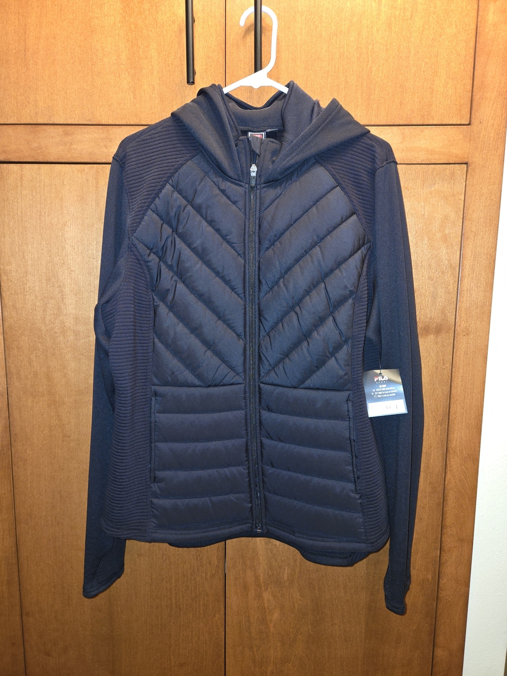 Fila Women's Black Tru Warm Mixed Media Jacket.